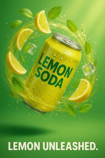 An advertisement poster for a lemon drink.